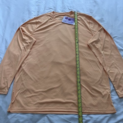 Reel Life Men's XXL Long Sleeve Pullover Fishing Performance Shirt Orange New - Picture 7 of 8