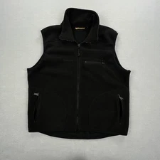 VTG Solstice Fleece Vest Mens L Black Polartec Full Zip Pockets Made USA Outdoor