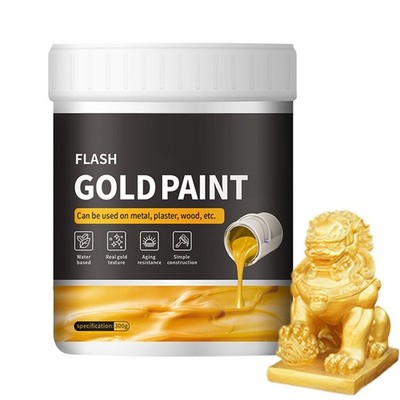 300g Fast Drying Liquid Gold Paint Metallic Gold Leaf Paint For Plaster Crafts
