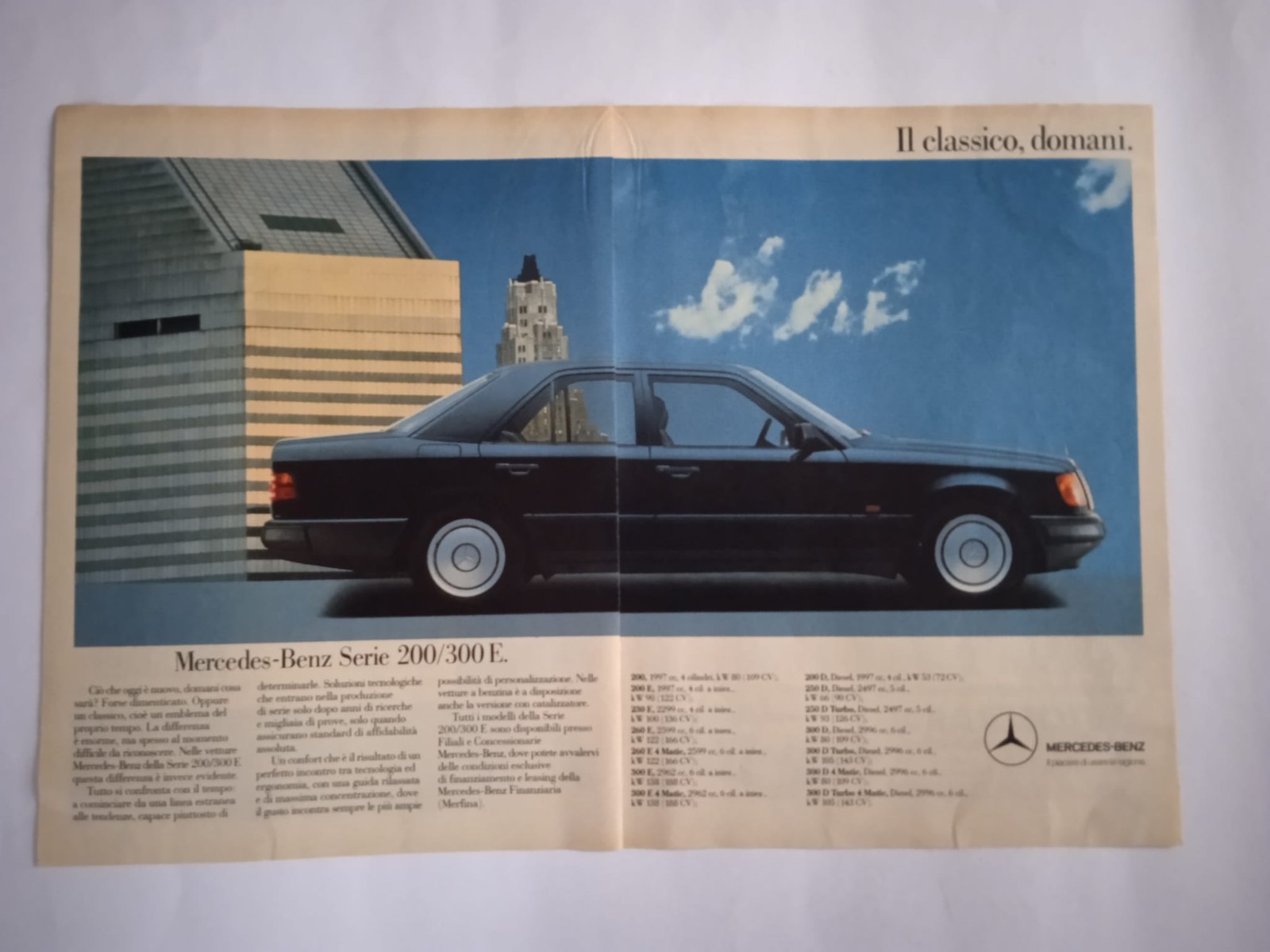 Mercedes Benz 200/300 E - Pagina Pubblicitaria  1998 Advertising page reklame