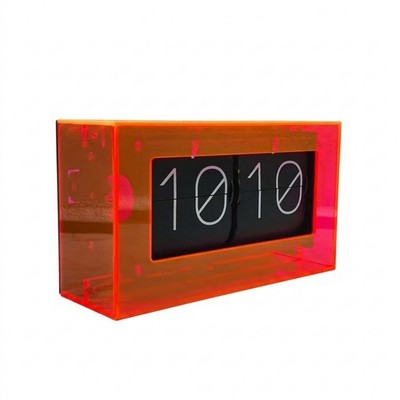 Flip Clock with Acrylic Housing Transparent Flip Clock Analog for Office, Shelf