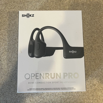Shokz OpenRun Pro Bone Conduction Bluetooth Headphones Black Water-Resistant Mic
