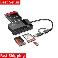 Versatile Memory Card Reader with 5Gbps Transfer Speed - Dual USB C & A