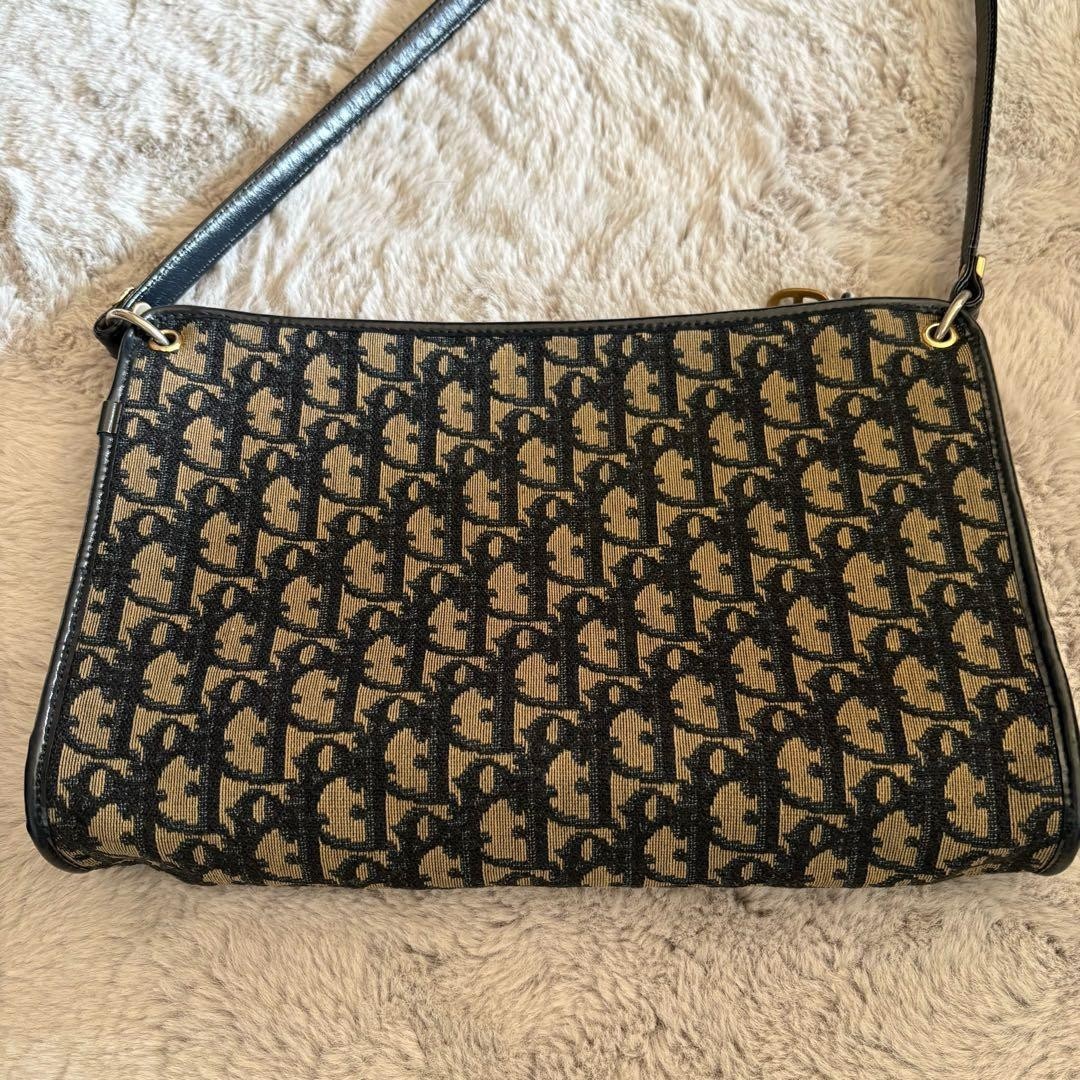 DIOR Vintage Trotter Shoulder Bag Navy Canvas Authentic F0205279 thumbnail 3