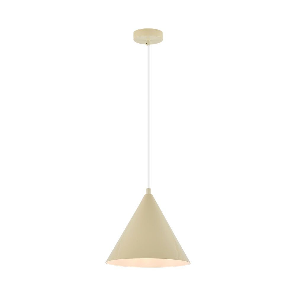 Suspension luminaire beige E27 pour éclairer chaleureusement votre table de salle à manger
