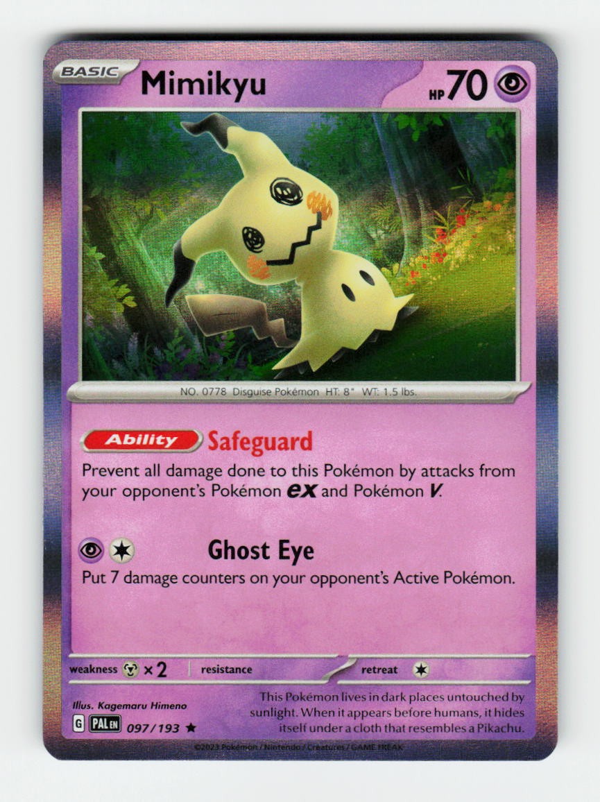 Mimikyu SV02: Paldea Evolved 097/193 Pokemon Rare Holofoil NM