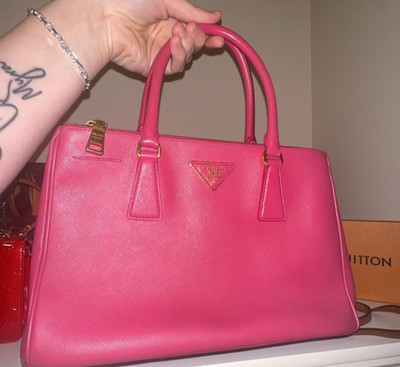 Vintage PRADA Galleria Saffiano Leather Pink Authentic Shoulder Strap