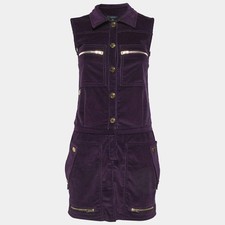 Gucci Purple Corduroy Sleeveless Mini Dress S