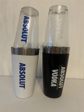 Absolut Vodka 2x Boston Shaker Mixer Glas Edelstahl Bar