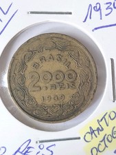 BRASIL - 2.000 REIS - 1939 - CANTO OCTOGONAL - BRONCE ALUMINIO - MBC