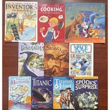 Lot 10 Usborne Homeschool BOOKS Young Reading Beginners Puzzle Animals History