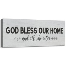God Bless Our Home And All Who Enter Wall Signs Farmhouse Inspiring Christian Wa