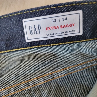 GAP Extra Baggy Jeans Mens 32x34 Dark Wash Denim 90s Loose Fit NWT