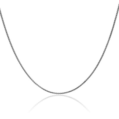 14K massives Weißgold 1,2 mm zierliche Glieder Weizen Kette Halskette Diamantschliff