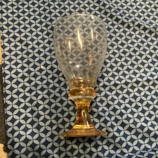 Libby Glass Slash Brown 7 3/8” Water Goblet Iridescent 