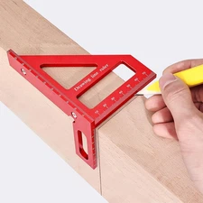 3D Multi-Angle Measuring Ruler, Precision 45/90 Degree Woodworking Red