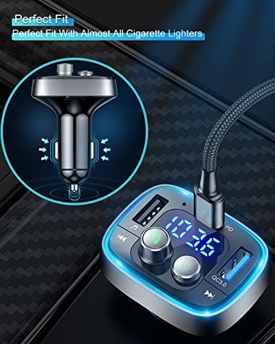 USB C Bluetooth Adapter for Car, AUX Wireless FM Radio Transmitter, Handsfree - 第 5/7 張圖片