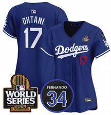NWT Women's Shohei Ohtani #17 Dodgers 2024 World Series Stitched Baseball Jersey