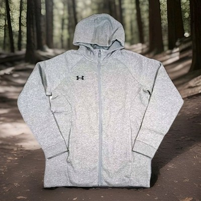 New Under Armour Fleece Hoodie Cold Gear Full Zip Hustle Gray 3XL