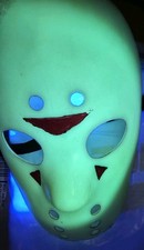 Friday the 13th Jason Voorhees Hockey Mask Halloween GLOWS GREEN 365 UV