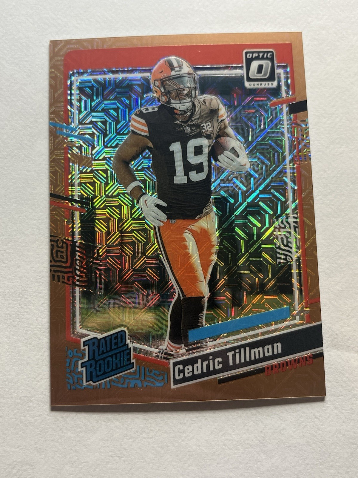 Panini 2023 Donruss Optic Cedric Tillman Bronze Mojo Rated Rookie #224 /35