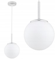 Pendelleuchte Wohnzimmer Glas Silber Weiß E27 B:14 Cm HäNgelampe Esszimmer