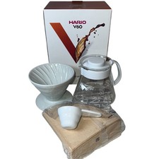 Hario V60 Ceramic Pour Over Coffee Set 02 Whi...
