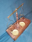 Antique Vintage Jeweler Apothecary Tabletop Balance Scale wood base w/drawer — photo 4