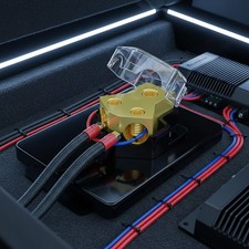 Compact Gold Plated 12V Audio Power Block - 0/2/4 Gauge In, 4/8/10 Gauge Out