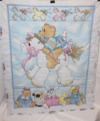 Trapunta bambino vintage fatta a mano jelly bean giunzione cambray pony - Foto 1 di 13