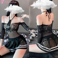 Mujeres Sexy Escuela Niña Uniforme Club Nocturno Disfraz Conjunto Lencería Juegos con disfraces