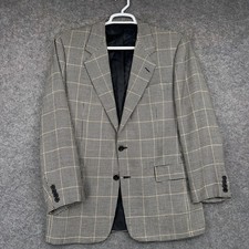Vintage Hickey Freeman Blazer Mens 42R Brown Wool Tweed Sport Coat Made USA 90s