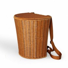 Korbrucksack mit Deckel handgeflochten Rucksackkorb mit Deckel handgewebt