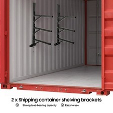 Estantería de contenedores de 3 niveles montada en la pared soportes de estante para uso de contenedores de envío