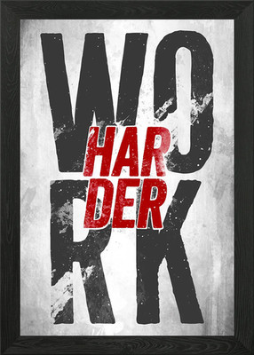 Work Hard Gerahmtes Wandbild Poster Leinwanddruck Bild