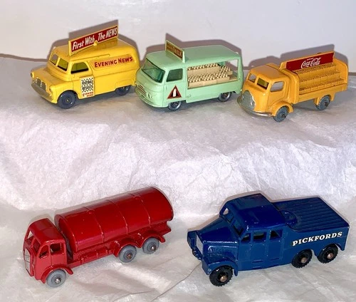 5 Vintage Lesney Matchbox Vehicles 1st 75 #'s 11, 21, 42, 37 & 6X6 Scrammel