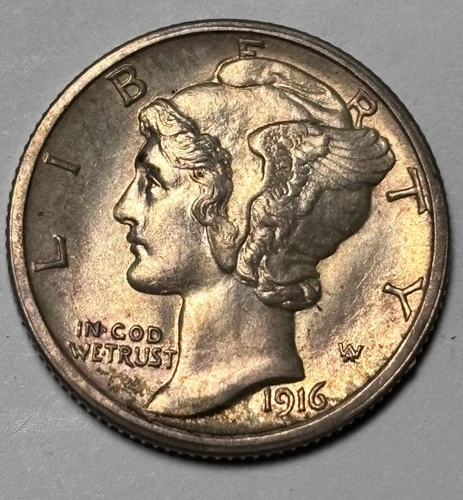 * 1916-s * BU  SILVER MERCURY DIME * FRESH FROM ESTATE