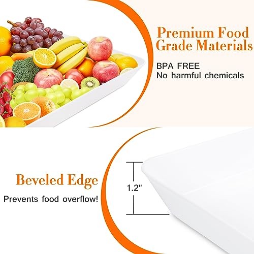 4 pcs Serving Tray for Entertaining, Serving Platters for Snacks, Fruit, - Picture 4 of 7