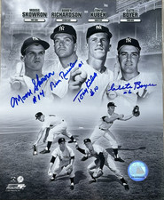 Moose Skowron Clete Boyer Tony Kubek Bobby Richardson '61 Yankees Photo Signed