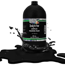 Pouring Masters Lamp Black 64-Ounce Bottle of Water-Based Acrylic Pouring Paint