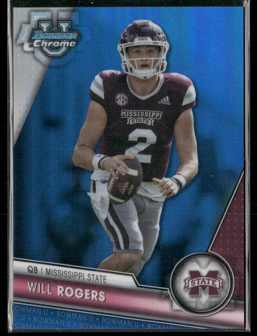 Will Rogers 2023 Bowman University Chrome Sapphire Edition MSU