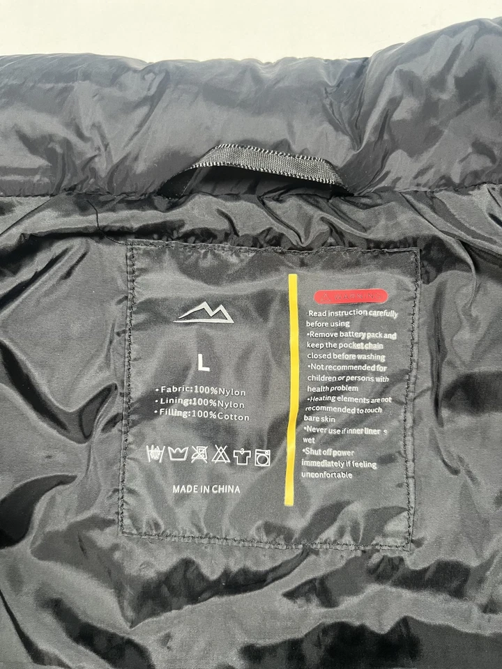 Chaleco térmico para mujer grande negro eléctrico acolchado nailon cremallera chaqueta sin mangas Foto 3 de 4