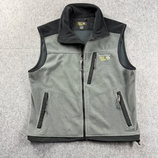 Mountain Hardwear Men's Fleece Vest Windstopper Grey Black Large Full Zip