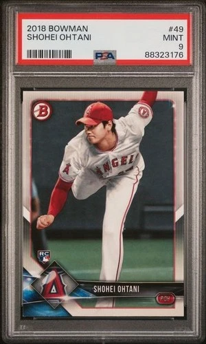 SHOHEI OHTANI 2018 TOPPS BOWMAN #49 PITCHING ROOKIE CARD RC PSA 9 MINT #88323176
