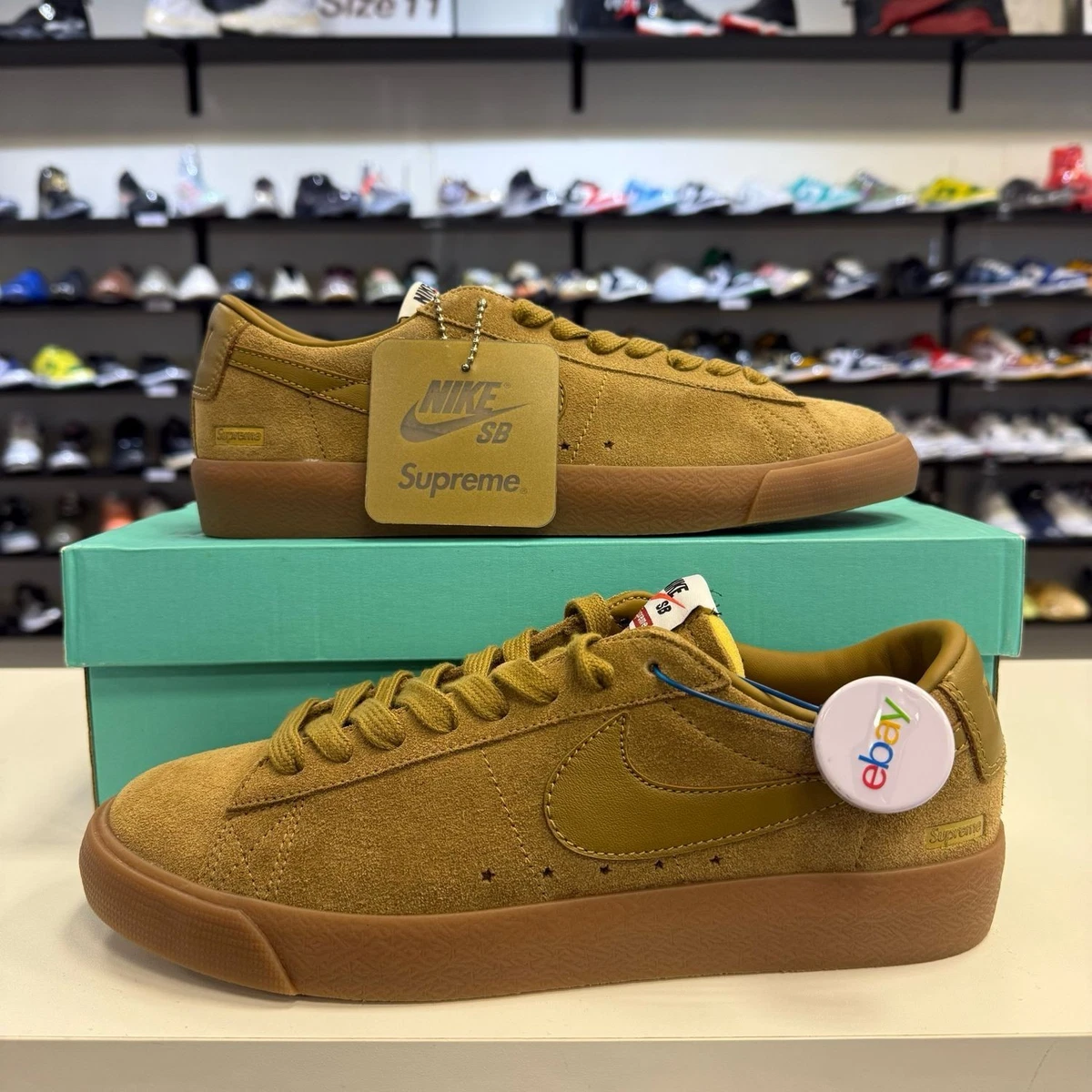 Nike Supreme x SB Blazer GT Low Golden Beige for Sale