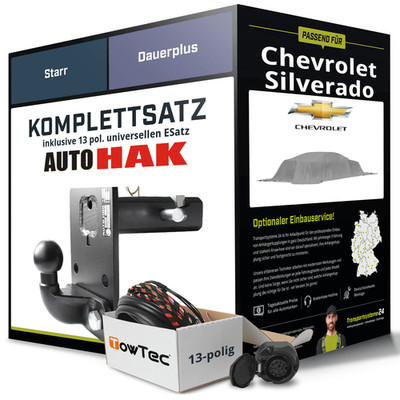 Für CHEVROLET Silverado Anhängerkupplung starr +eSatz 13pol uni. 01.2007-jetzt