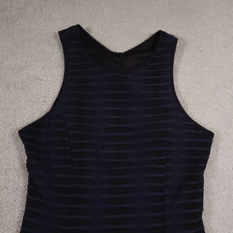 Guess Dress 女式 6 黑色无袖纹理网眼合身喇叭鸡尾酒会 — 第 3/4 张图片