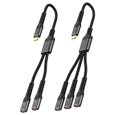 Premium Braided USB C Splitter For Laptop and Multiple Device Connection Cord