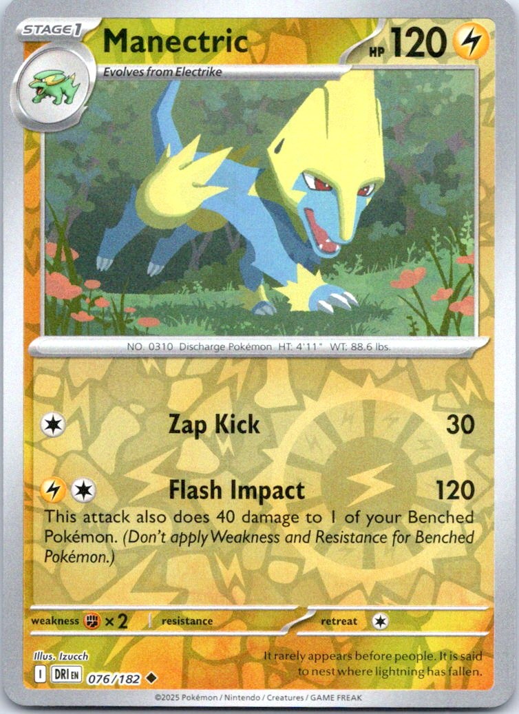 Manectric Reverse Holo Uncommon SV10: Destined Rivals 076/182 NM