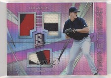 2018 Panini Chronicles Neon Pink Prizm 47/49 Lucas Sims #TTM-LS a3q